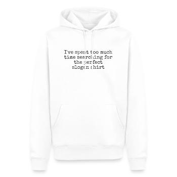 J’ai passé trop de temps à chercher le parfait - Sweat à capuche Premium bio Homme - blanc - Devant - Nico (187cm)