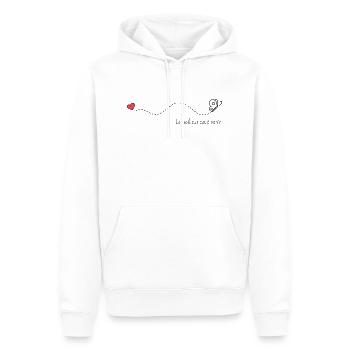 Le meilleur est à venir - Sweat à capuche Premium bio Homme - blanc - Devant - Nico (187cm)