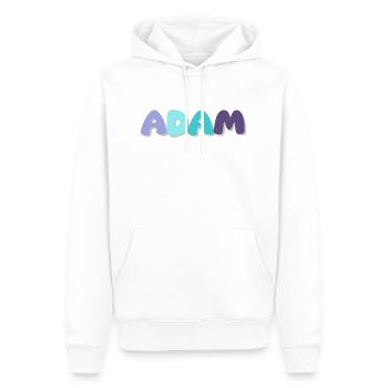 Nom - Adam - Sweat à capuche Premium bio Homme - blanc - Devant - Nico (187cm)