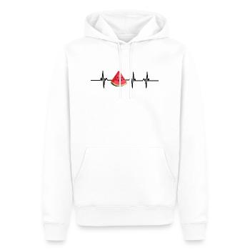 Battement de cœur pastèque - Sweat à capuche Premium bio Homme - blanc - Devant - Nico (187cm)