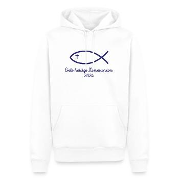 Erste Heilige Kommunion 2024 1. Erstkommunion - Männer Premium Bio Hoodie - Weiß - Vorne - Nico (187cm)