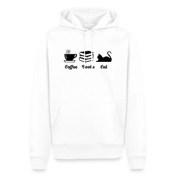 Coffee books cat - Men’s Premium Organic Hoodie - white - Front - Nico (187cm)