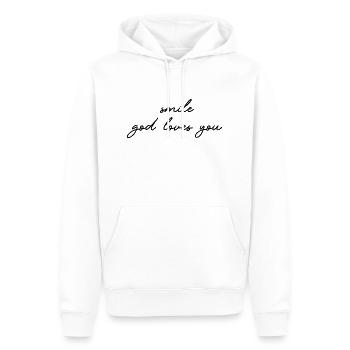 smile god loves you - Männer Premium Bio Hoodie - Weiß - Vorne - Nico (187cm)