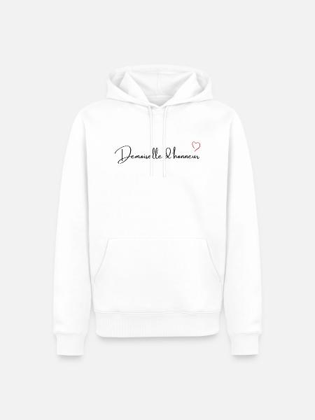 Rotes Herz Brautjungfer - Männer Premium Bio Hoodie - Weiß