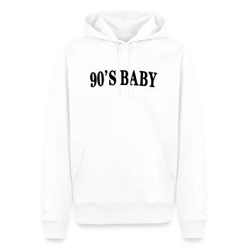 bébé des années 90 - Sweat à capuche Premium bio Homme - blanc - Devant - Nico (187cm)