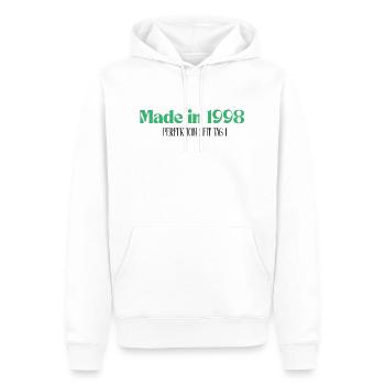 Made in 1998 - Perfektion seit Tag 1 - Männer Premium Bio Hoodie - Weiß - Vorne - Nico (187cm)