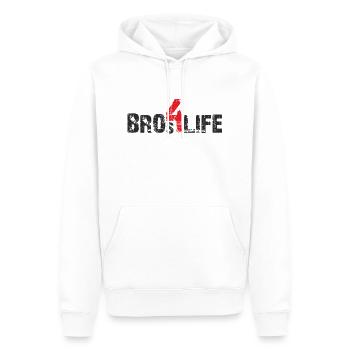 bros 4 life - black-red - Männer Premium Bio Hoodie - Weiß - Vorne - Nico (187cm)