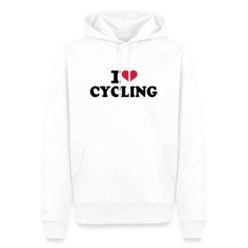 I love Cycling - Sweat à capuche Premium bio Homme - blanc - Devant - Nico (187cm)