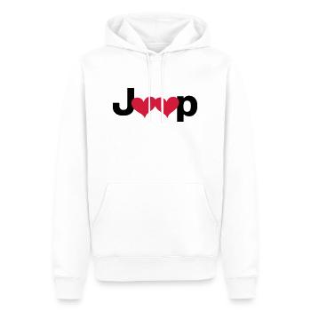 Jeep Love - Männer Premium Bio Hoodie - Weiß - Vorne - Nico (187cm)