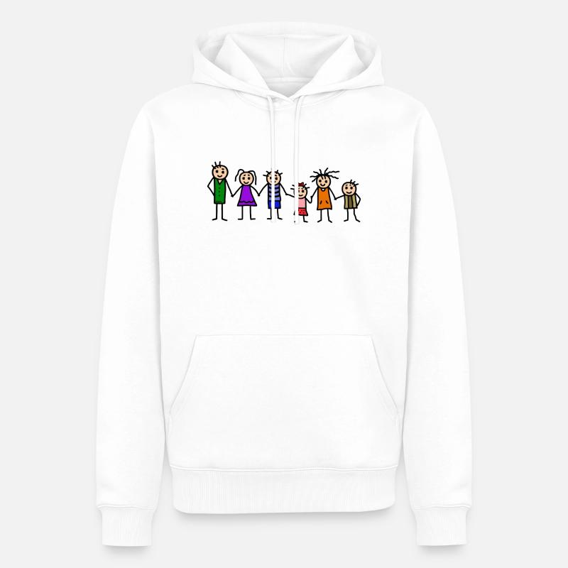 Famille avec beaucoup d'enfants - Sweat à capuche Premium bio Homme - blanc
