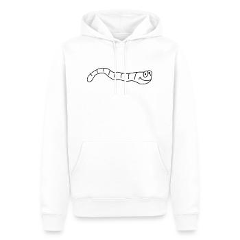 Funny Worm - Sweat à capuche Premium bio Homme - blanc - Devant - Nico (187cm)