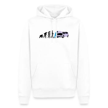 evolution_kfz_mechaniker_122013_b_3c - Männer Premium Bio Hoodie - Weiß - Vorne - Nico (187cm)