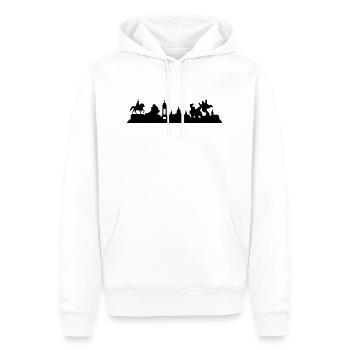 Hannover // Skyline // Silhouette // Skylineshirt - Männer Premium Bio Hoodie - Weiß - Vorne - Nico (187cm)