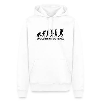 Evolution Football - Men’s Premium Organic Hoodie - white - Front - Nico (187cm)