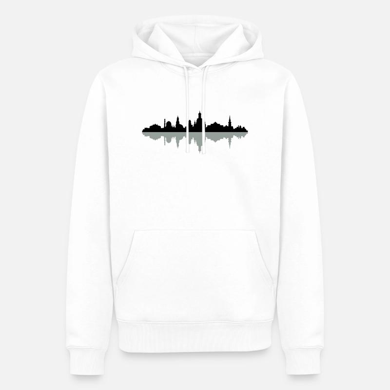 Skyline Dresden - Männer Premium Bio Hoodie - Weiß