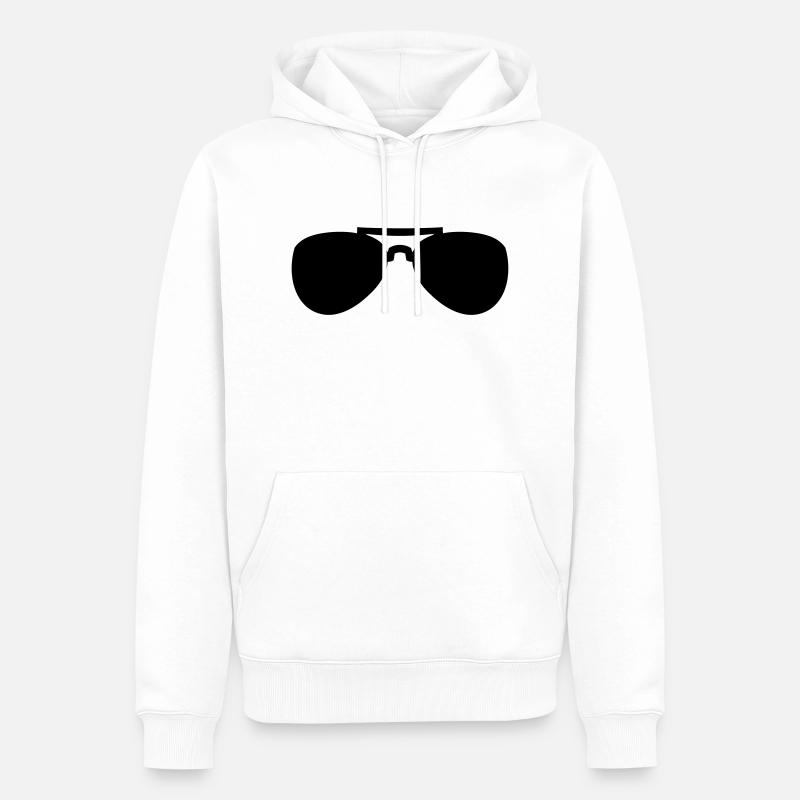 Occhiali da sole - Felpa con cappuccio ecologica premium da uomo - bianco