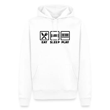 Eat Sleep Piano - Sweat à capuche Premium bio Homme - blanc - Devant - Nico (187cm)