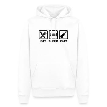 Eat Sleep Violin Fiddle - Men’s Premium Organic Hoodie - white - Front - Nico (187cm)