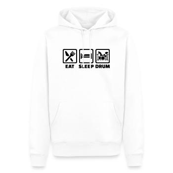 Eat Sleep drum - Sweat à capuche Premium bio Homme - blanc - Devant - Nico (187cm)