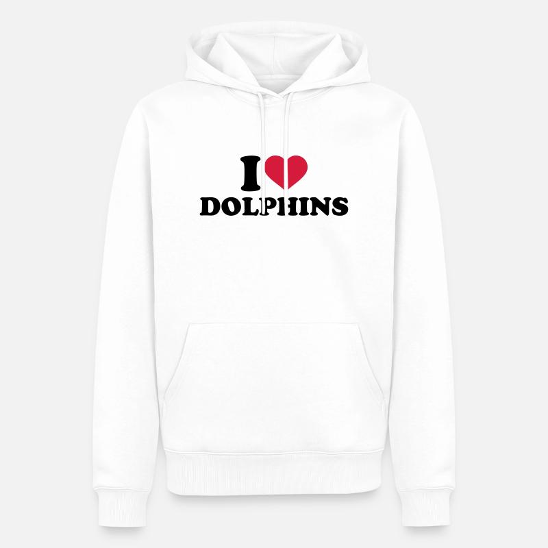 I love dolphins - Sweat à capuche Premium bio Homme - blanc