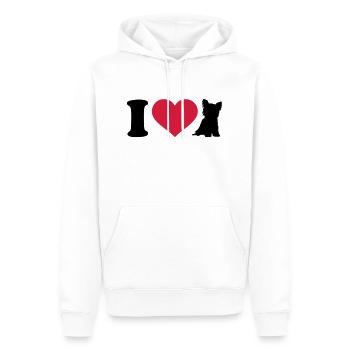 Yorkshire - Männer Premium Bio Hoodie - Weiß - Vorne - Nico (187cm)