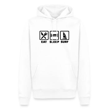Eat Sleep Planche a voile - Sweat à capuche Premium bio Homme - blanc - Devant - Nico (187cm)