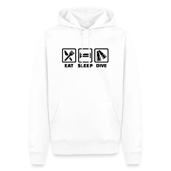 Eat sleep dive - Sweat à capuche Premium bio Homme - blanc - Devant - Nico (187cm)