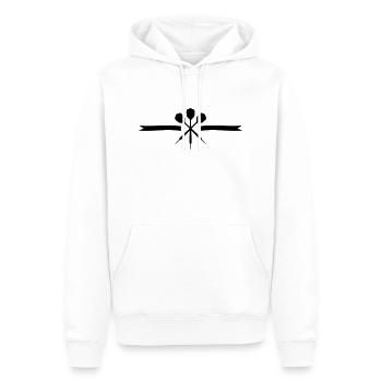 darts line - Männer Premium Bio Hoodie - Weiß - Vorne - Nico (187cm)