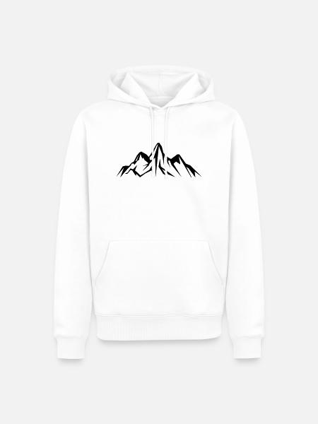 mountain design - Männer Premium Bio Hoodie - Weiß