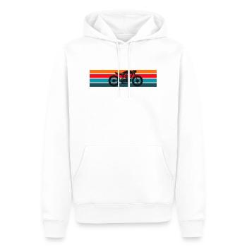 Moto Cafe Racer Retro Design - Men’s Premium Organic Hoodie - white - Front - Nico (187cm)