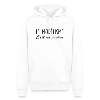 le modélisme c est ma passion - Sweat à capuche Premium bio Homme - blanc - Devant - Nico (187cm)