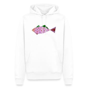 Poisson - Sweat à capuche Premium bio Homme - blanc - Devant - Nico (187cm)