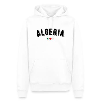 Algérie - Sweat à capuche Premium bio Homme - blanc - Devant - Nico (187cm)