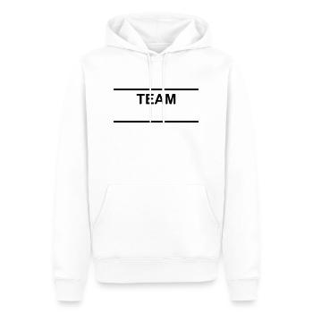 Team Gruppe Vorlage Design zum selbst gestalten - Männer Premium Bio Hoodie - Weiß - Vorne - Nico (187cm)