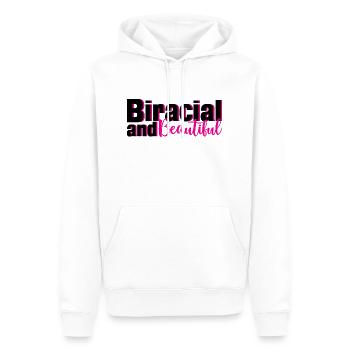 Biracial And Beautiful 3 - Men’s Premium Organic Hoodie - white - Front - Nico (187cm)