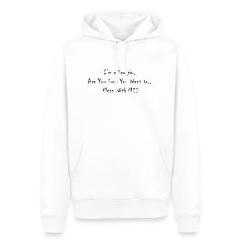Scorpio AYSYWTMWM - Men’s Premium Organic Hoodie - white - Front - Nico (187cm)