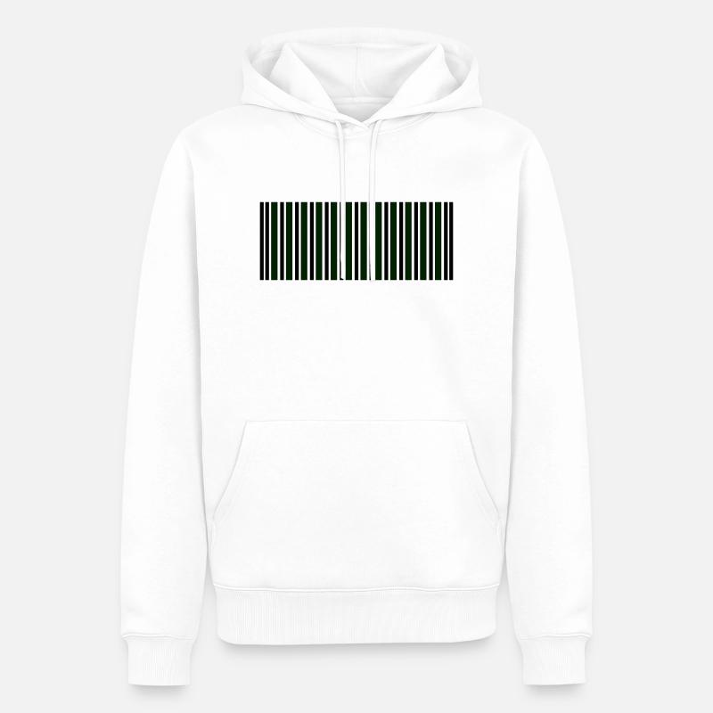 code-barres - Sweat à capuche Premium bio Homme - blanc