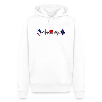 Cardio-Herz mit Flagge Frankreich, Île de France - Männer Premium Bio Hoodie - Weiß - Vorne - Nico (187cm)
