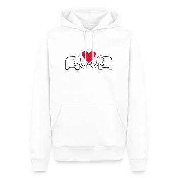 éléphant - Sweat à capuche Premium bio Homme - blanc - Devant - Nico (187cm)
