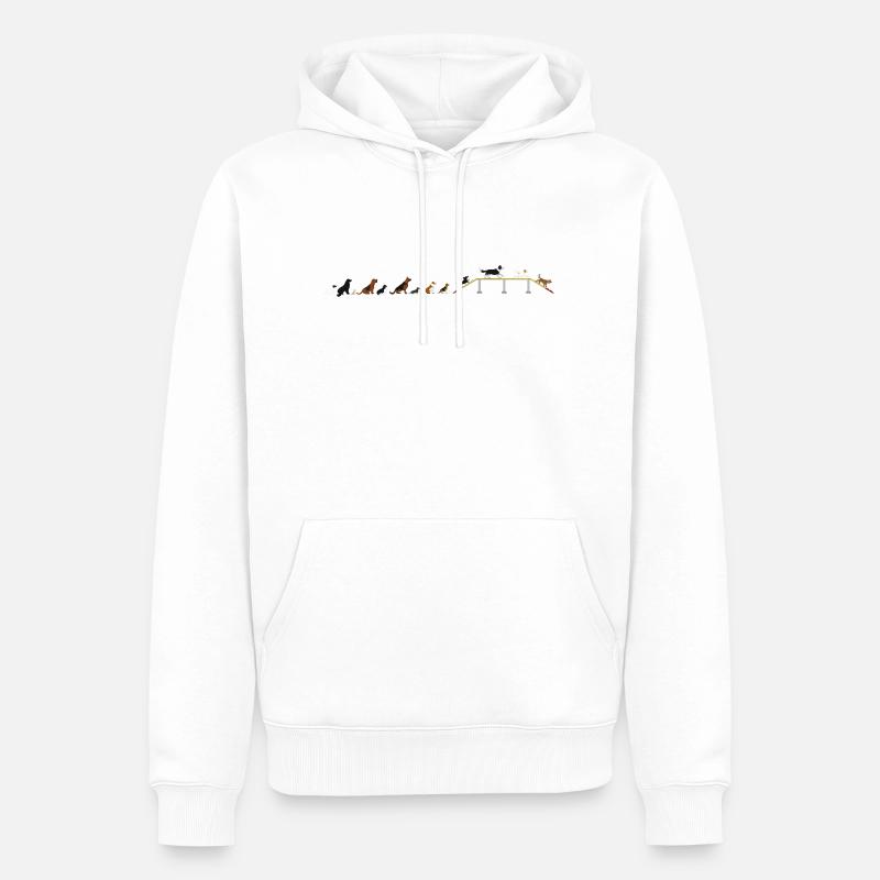 Agility bridge latency - Sweat à capuche Premium bio Homme - blanc