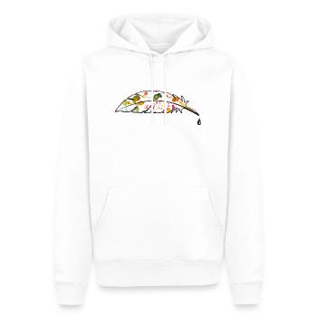 feder - Männer Premium Bio Hoodie - Weiß - Vorne - Nico (187cm)
