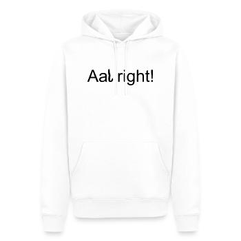 Aal right - Männer Premium Bio Hoodie - Weiß - Vorne - Nico (187cm)