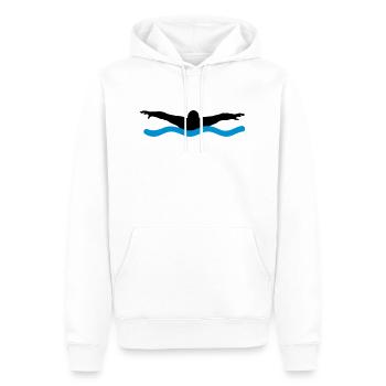 2541614 15798498 natation - Sweat à capuche Premium bio Homme - blanc - Devant - Nico (187cm)