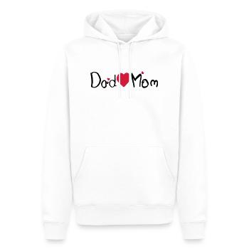 Maman de coeur de papa - Sweat à capuche Premium bio Homme - blanc - Devant - Nico (187cm)