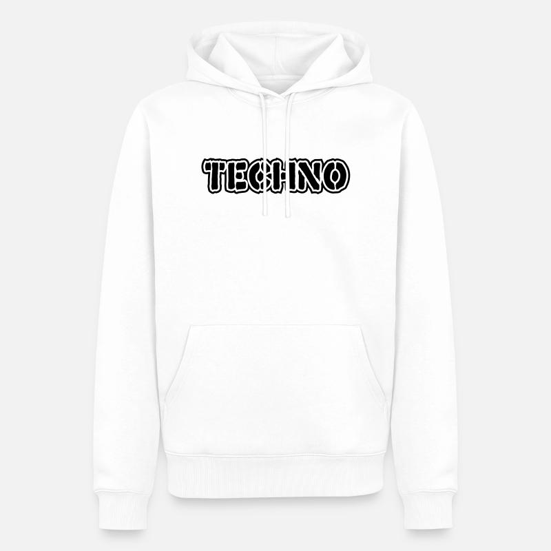 Techno__V009 - Sweat à capuche Premium bio Homme - blanc
