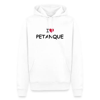 I love/heart Petanque - Männer Premium Bio Hoodie - Weiß - Vorne - Nico (187cm)
