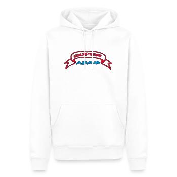SUPER ADAM - Männer Premium Bio Hoodie - Weiß - Vorne - Nico (187cm)