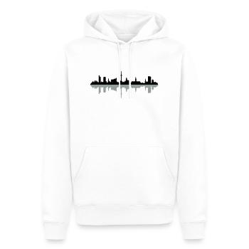 Skyline Hamburg Schatten - Männer Premium Bio Hoodie - Weiß - Vorne - Nico (187cm)