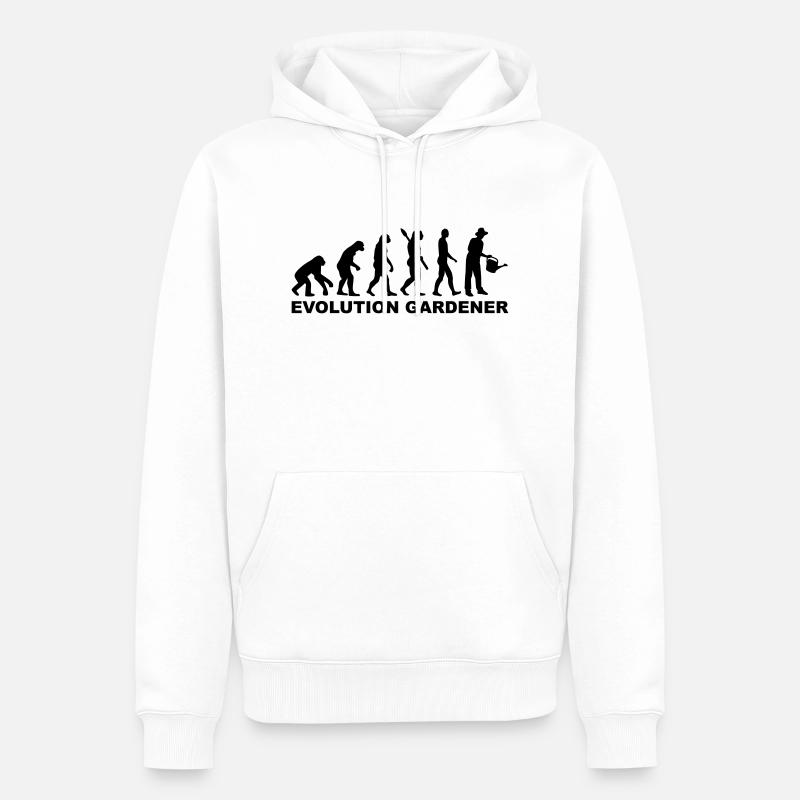 Evolution Gardener - Sweat à capuche Premium bio Homme - blanc