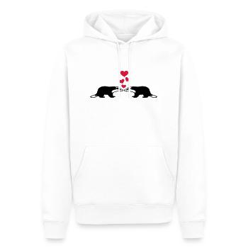 Dachs - Männer Premium Bio Hoodie - Weiß - Vorne - Nico (187cm)